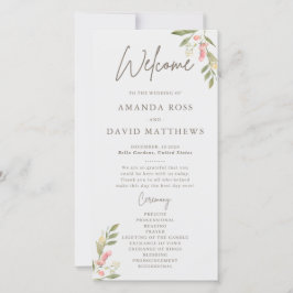 Eenvoudige Flower Elegant Wedding Programma's