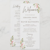 Eenvoudige Flower Elegant Wedding Programma's (Voorkant / Achterkant)