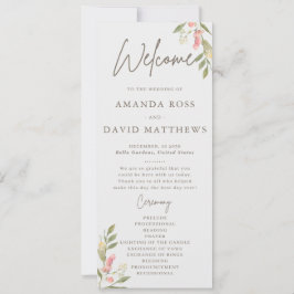 Eenvoudige Flower Elegant Wedding Programma's