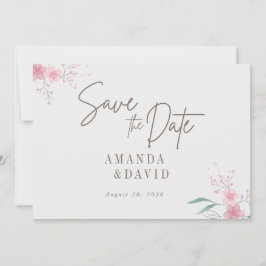 Eenvoudige Flower Elegant Wedding Save The Date Ka
