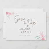 Eenvoudige Flower Elegant Wedding Save The Date Ka Kaart (Voorkant)
