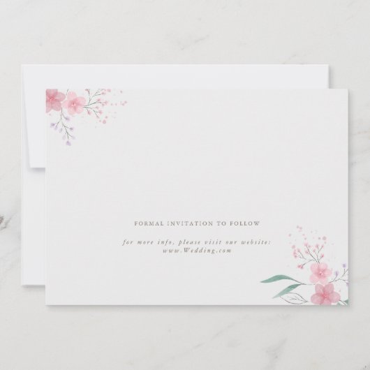 Eenvoudige Flower Elegant Wedding Save The Date Ka Kaart (Achterkant)