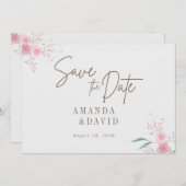 Eenvoudige Flower Elegant Wedding Save The Date Ka Kaart (Voorkant / Achterkant)