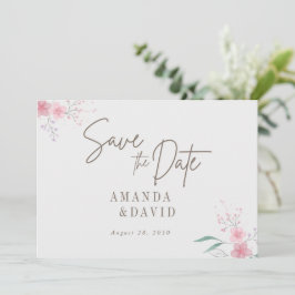 Eenvoudige Flower Elegant Wedding Save The Date Ka Kaart