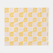 Eenvoudige Flower Patterned Oranje Fleece Deken (Voorkant (Horizontaal))