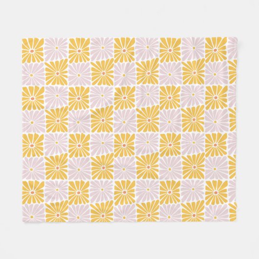 Eenvoudige Flower Patterned Oranje Fleece Deken (Voorkant (Horizontaal))