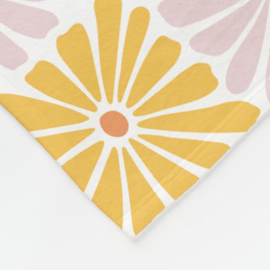 Eenvoudige Flower Patterned Oranje Fleece Deken (Hoek)