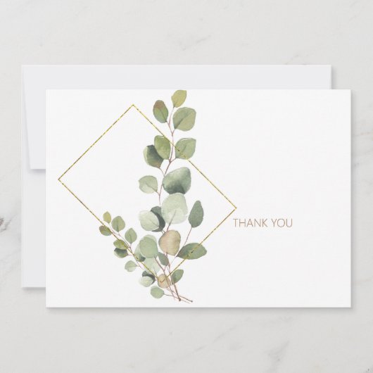 Eenvoudige 'Foliage Gold' tekst Begrafenis Dank u Bedankkaart (Voorkant)
