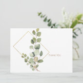 Eenvoudige 'Foliage Gold' tekst Begrafenis Dank u Bedankkaart (Staand voorkant)