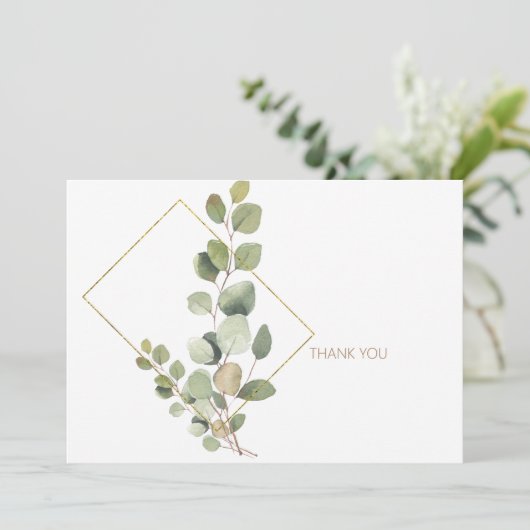 Eenvoudige 'Foliage Gold' tekst Begrafenis Dank u Bedankkaart (Staand voorkant)