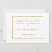 Eenvoudige 'Foliage Gold' tekst Begrafenis Dank u Bedankkaart (Achterkant)