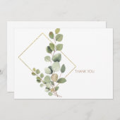Eenvoudige 'Foliage Gold' tekst Begrafenis Dank u Bedankkaart (Voorkant / Achterkant)