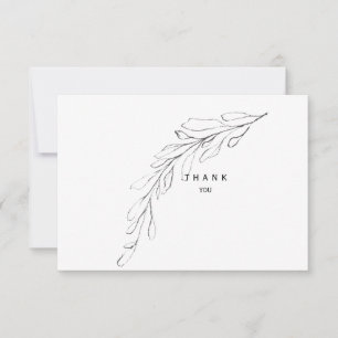 Eenvoudige Foliage Stem Funeral - Naam en datum Bedankkaart