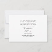 Eenvoudige Foliage Stem Funeral - Naam en datum Bedankkaart (Achterkant)