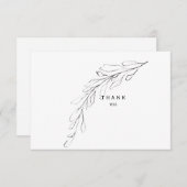 Eenvoudige Foliage Stem Funeral - Naam en datum Bedankkaart (Voorkant / Achterkant)