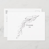 Eenvoudige Foliage Stem Funeral - Naam en datum Briefkaart (Voorkant / Achterkant)