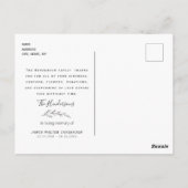 Eenvoudige Foliage Stem Funeral - Naam en datum Briefkaart (Achterkant)