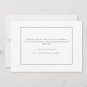 Eenvoudige Foliage White en Silver Funeral Dank u Bedankkaart (Achterkant)