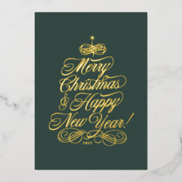 Eenvoudige Folie Kerst Kaart in Groen