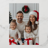 Eenvoudige Folie Kerst Kaart Sjabloon Foto's Moder (Achterkant)