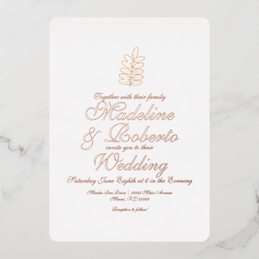 Eenvoudige Folie van de Tak de Uitnodiging van de (Voorkant)