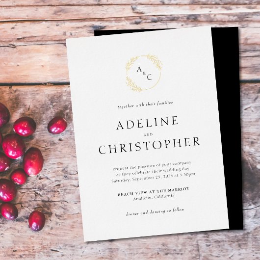 Eenvoudige Folie van Monogram Folie Uitnodiging