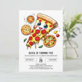 Eenvoudige Foodie Pizza Verjaardag Kaart (Staand voorkant)