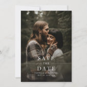 Eenvoudige Forest Boho Fotobruiloft Bewaar de datu Kaart (Voorkant)