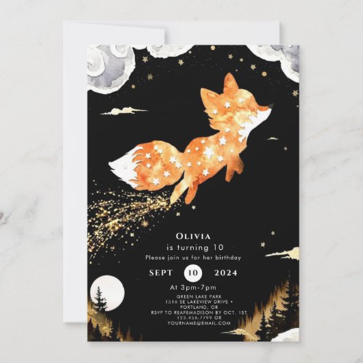 Eenvoudige Forest Fox Verjaardag Kaart (Voorkant)