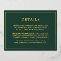 Eenvoudige Forest Green Wedding Folie Enclosure Ka