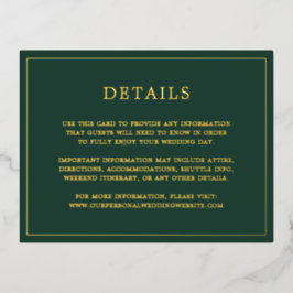 Eenvoudige Forest Green Wedding Folie Enclosure Ka Uitnodiging Briefkaart