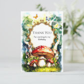 Eenvoudige Forest Mushroom Verjaardag Bedankkaart (Staand voorkant)