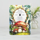 Eenvoudige Forest Mushroom Verjaardag Kaart (Staand voorkant)