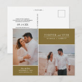 Eenvoudige Forever Two-foto Sla de datum op | Goud Aankondigingskaart (Voorkant / Achterkant)
