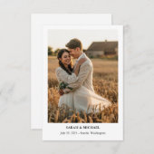 Eenvoudige formele Elegance Tekst Foto Sla de datu Save The Date (Voorkant / Achterkant)