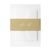 Eenvoudige formele Goud & Wit Monogram Script Wedd Uitnodigingen Wikkel (Voorkant Voorbeeld)