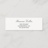 Eenvoudige formele huwelijksconsultant Silver Stri Mini Visitekaartje (Achterkant)