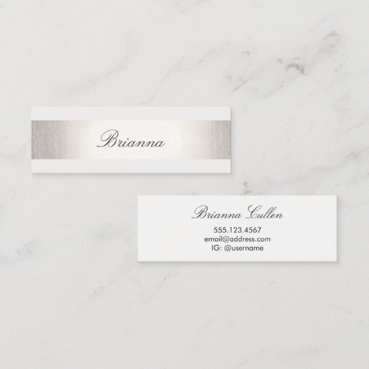 Eenvoudige formele huwelijksconsultant Silver Stri Mini Visitekaartje (Voorkant / Achterkant)