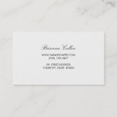 Eenvoudige formele huwelijksconsultant Silver Stri Visitekaartje (Achterkant)