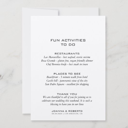 Eenvoudige formele Kaart van het huwelijk van Kraf (Achterkant)