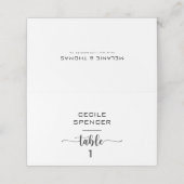 Eenvoudige formele kalligrafie-bruiloft plaatskaartje (Buitenkant ongevouwen)