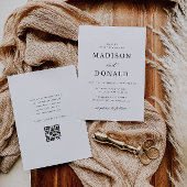 Eenvoudige formele kalligrafie bruiloft uitnodigin kaart