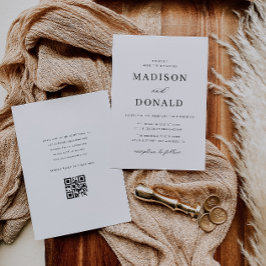 Eenvoudige formele kalligrafie bruiloft uitnodigin kaart