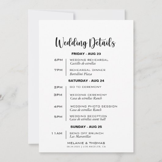 Eenvoudige formele kalligrafie Kaart rondom het hu (Voorkant)