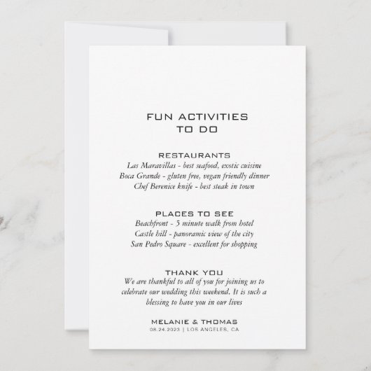 Eenvoudige formele kalligrafie Kaart rondom het hu (Achterkant)