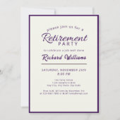 Eenvoudige formele klassieke pensioenpartij kaart (Voorkant)