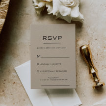 Eenvoudige formele Kraft RSVP-kaart