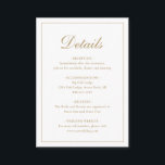 Eenvoudige formele traditionele legante gouden bru informatiekaartje<br><div class="desc">Traditionele stijl faux gouden trouwbehuizing met een eenvoudig design met "Details" in een elegante kalligrafie binnen een dunne rand. De sjabloon staat voldoende ruimte voor u toe om belangrijke informatie over uw speciale dag te delen. Dit klassieke ontwerp is perfect voor een formele bruiloft.</div>