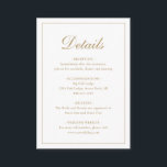 Eenvoudige formele traditionele legante gouden bru informatiekaartje<br><div class="desc">Traditionele stijl faux gouden trouwbehuizing met een eenvoudig design met "Details" in een elegante kalligrafie binnen een dunne rand. De sjabloon staat voldoende ruimte voor u toe om belangrijke informatie over uw speciale dag te delen. Dit klassieke ontwerp is perfect voor een formele bruiloft.</div>