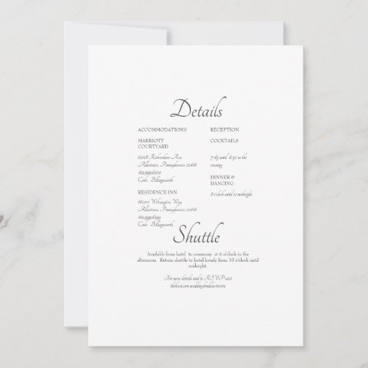 Eenvoudige formele website Uitnodiging voor huweli (Voorkant)